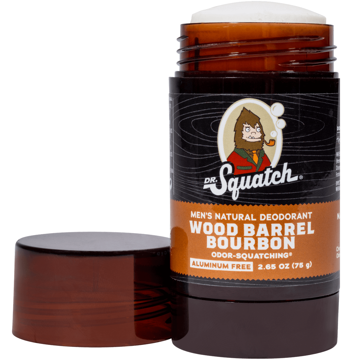 Dr. Squatch Natural Deodorant for Men – Odor-Squatching Men's Deodorant  Aluminum Free - Wood Barrel Bourbon 2.65 oz (1 Pack)