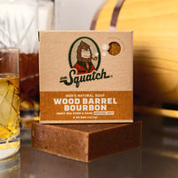 NEW! Dr SQUATCH Wood Barrel Bourbon Trio Set ( Lotion & 2 Bars! & Free Bag  )